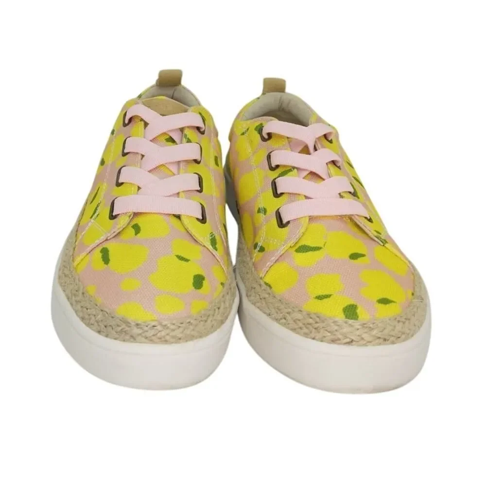 SPENCO Orthotic Womens Pink/Yellow Design Casual Sneakers - Size: 8B